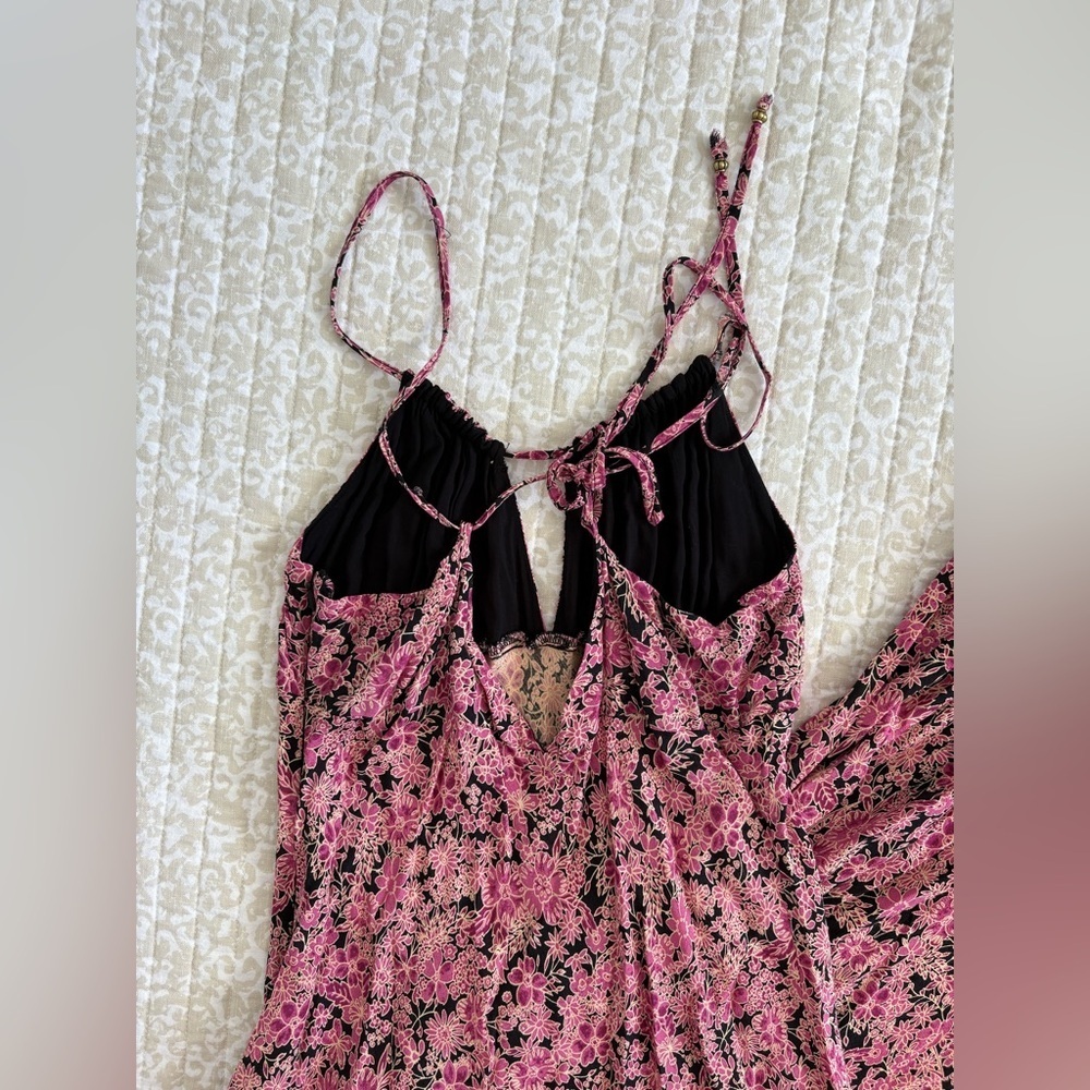 🌸 Free People Bon Voyage Floral Maxi Dress | Black Combo | Size M - Picture 8 of 15
